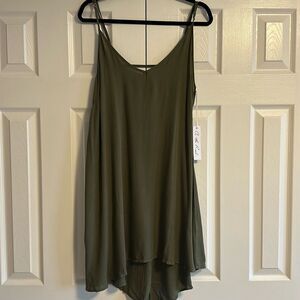 On the Road Women’s Olive Green Adjustablee Spaghetti Strap Dress or Cover-up